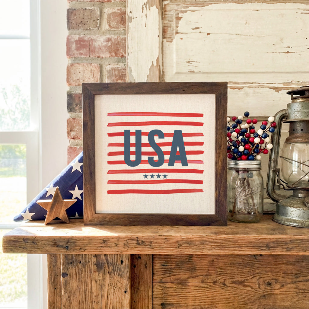 USA Stripes - Framed Sign