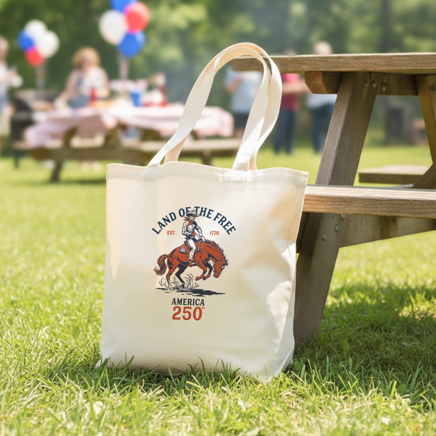 Cowboy - Land of the Free - Canvas Tote Bag