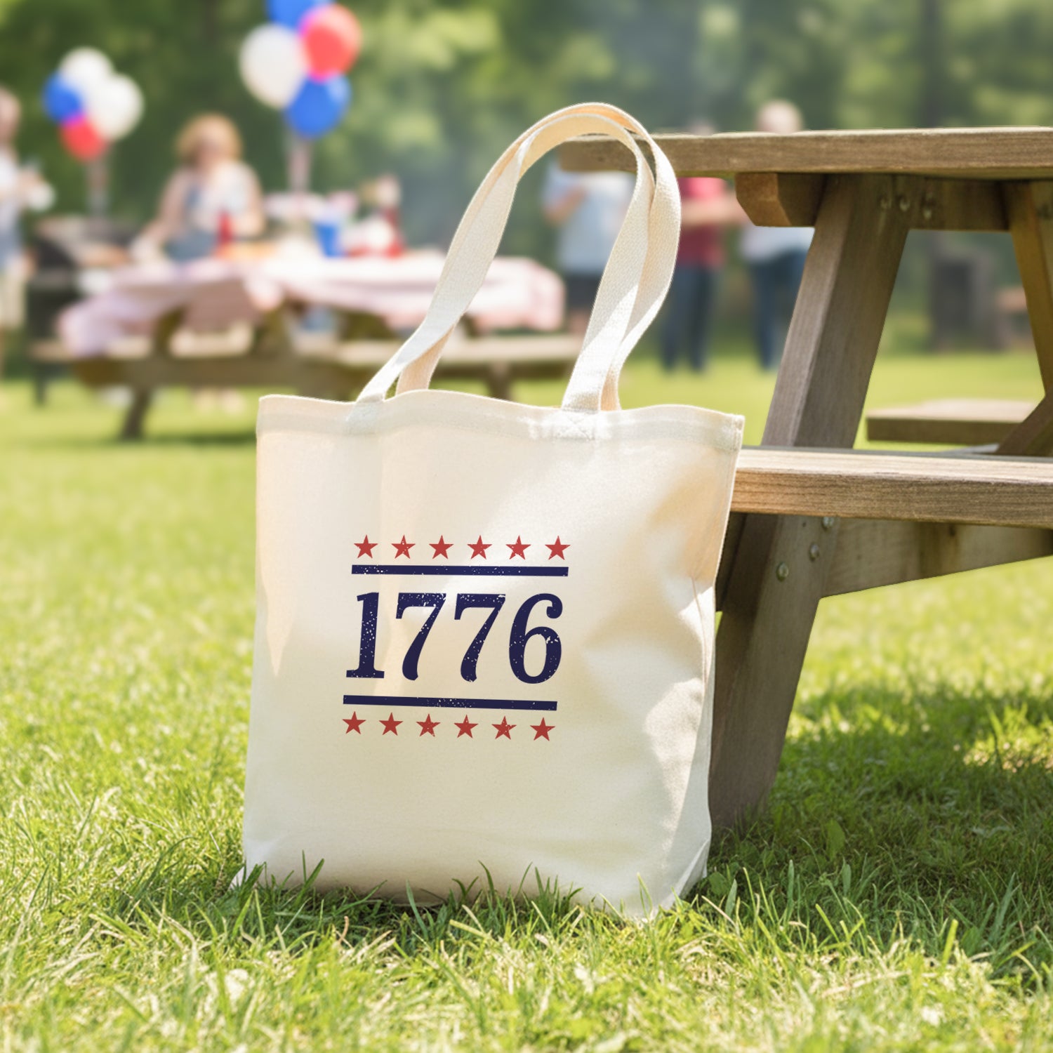 Stars & Stripes - 1776 - Canvas Tote Bag