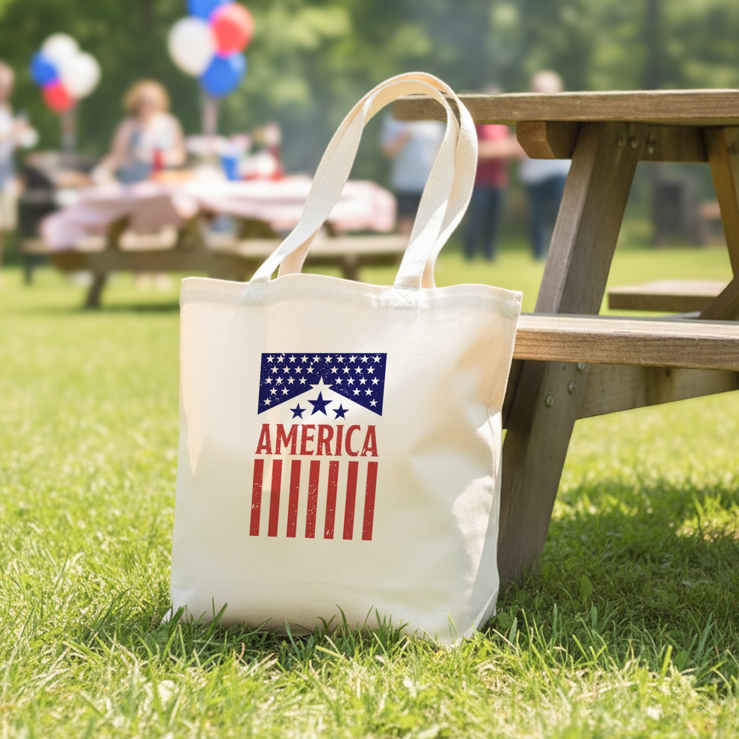 Vintage American Flag Poster - Canvas Tote Bag