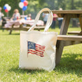 Watercolor Waving American Flag - Canvas Tote Bag