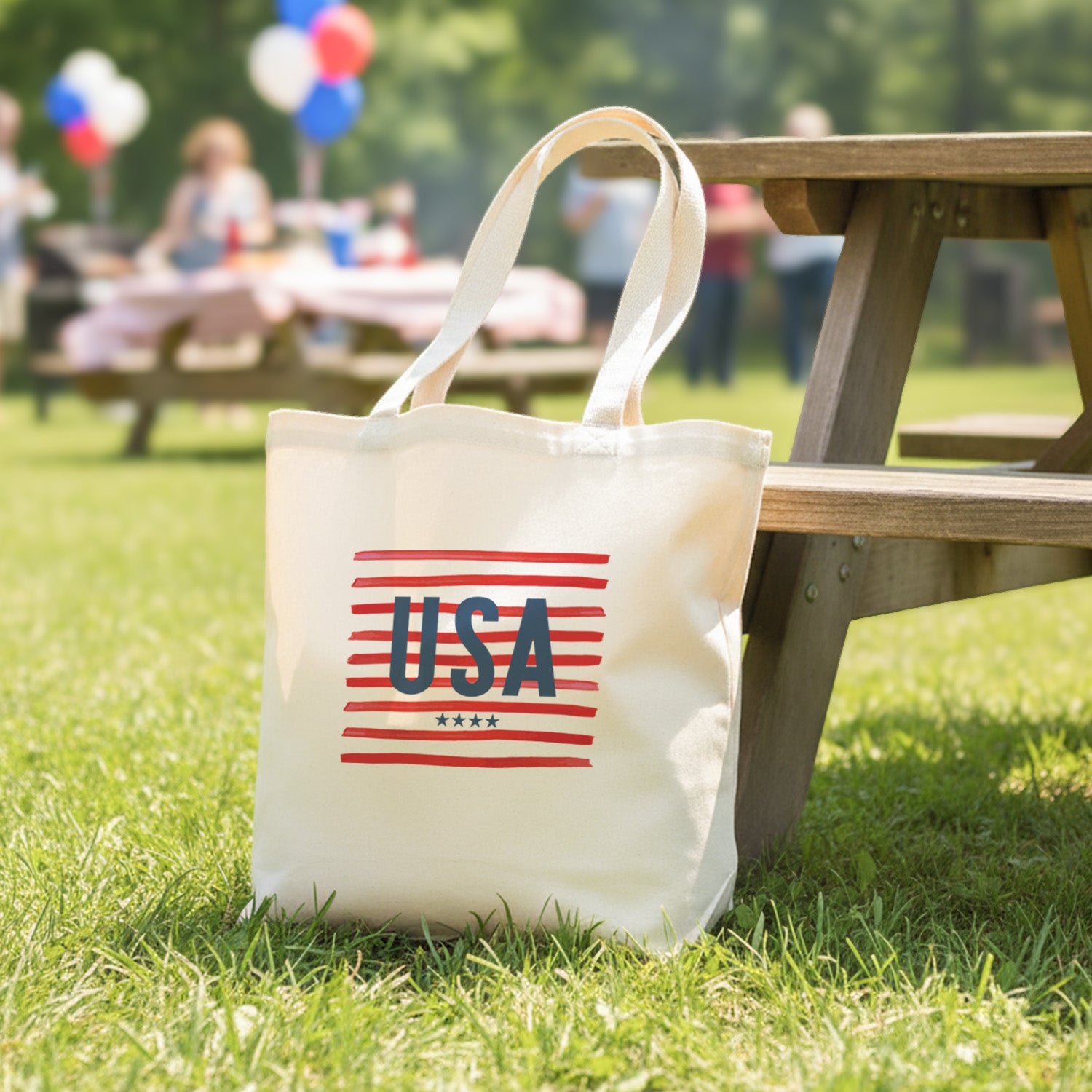 USA Stripes - Canvas Tote Bag