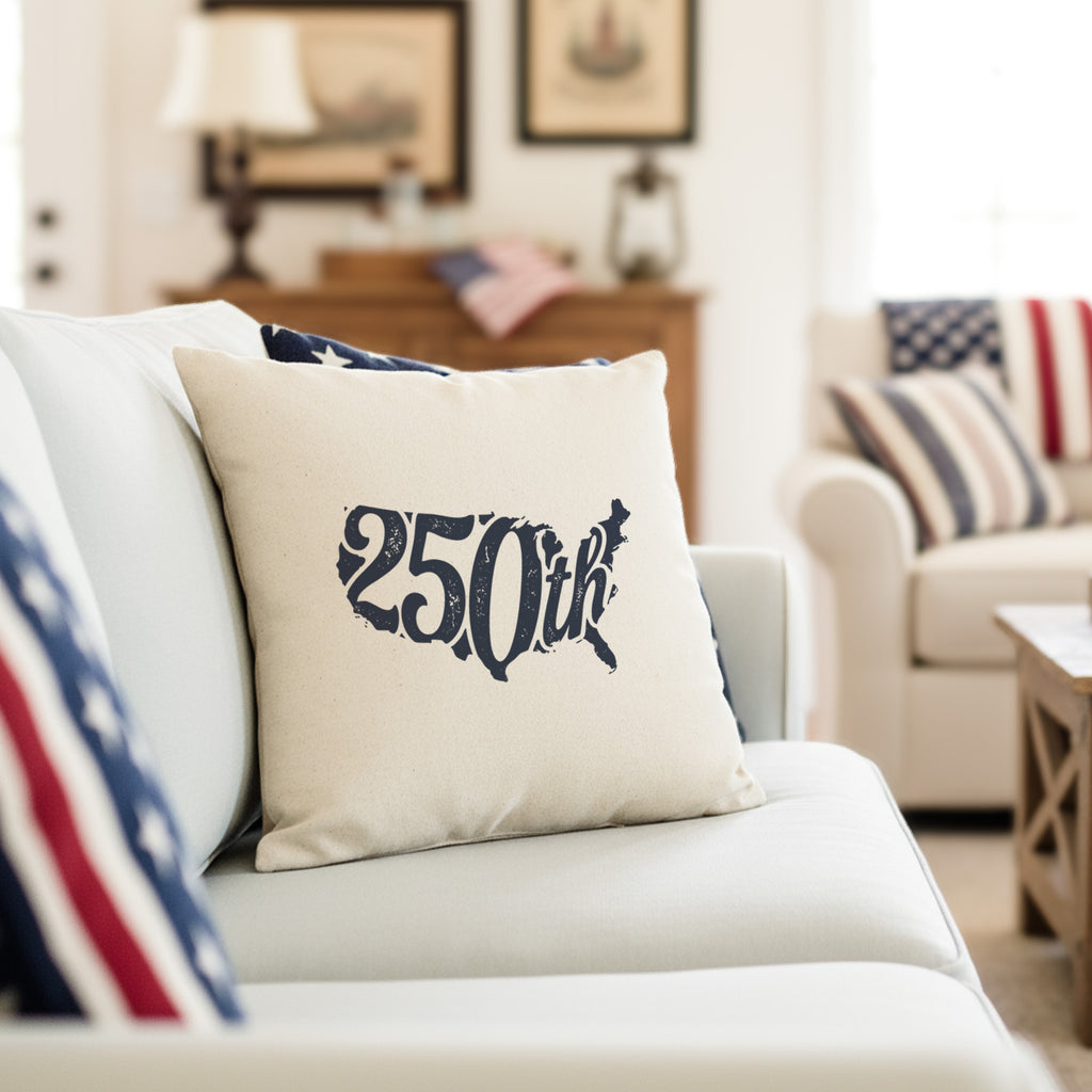 Vintage America Silhouette 250th - Square Canvas Pillow