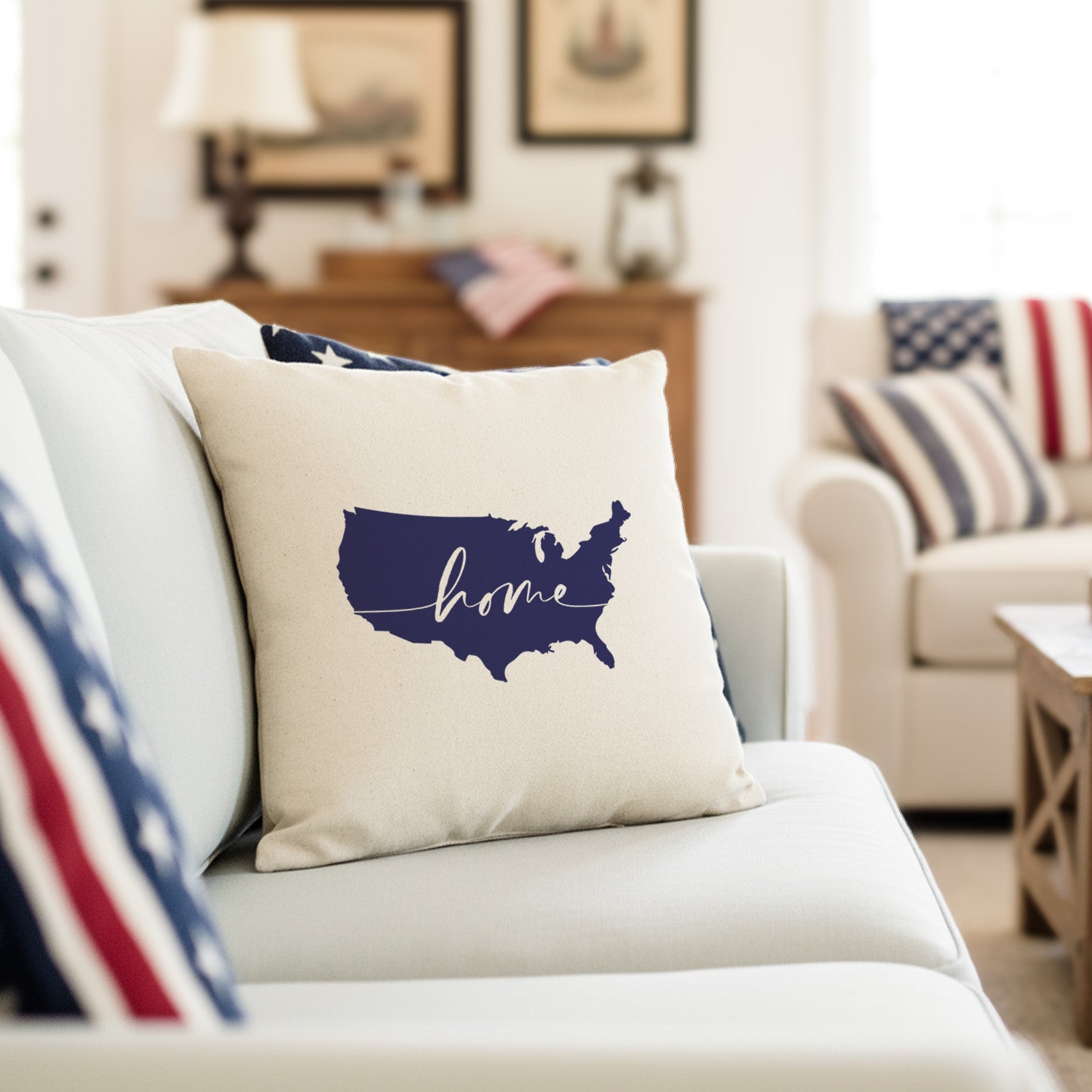 America - Home - Square Canvas Pillow
