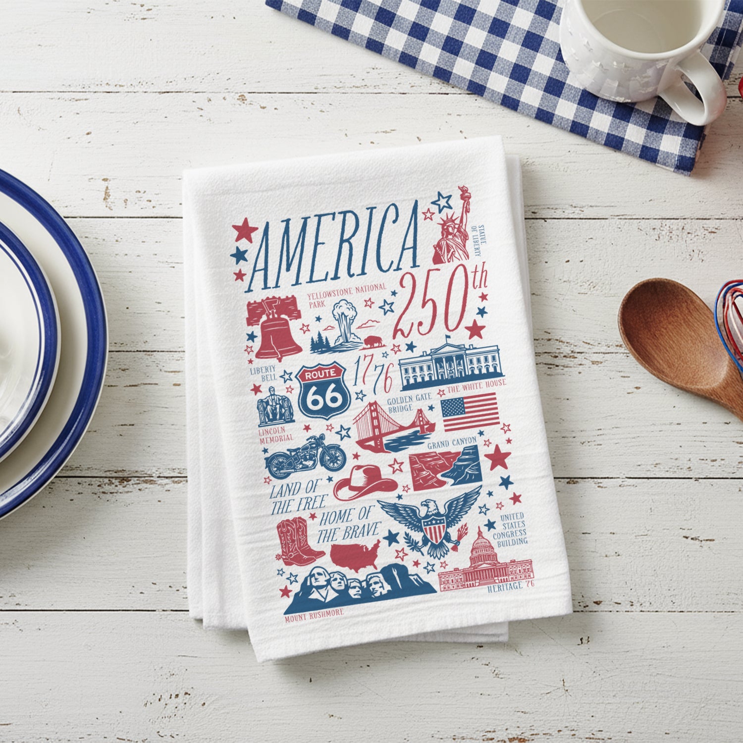 America 250th Celebration - Cotton Tea Towel