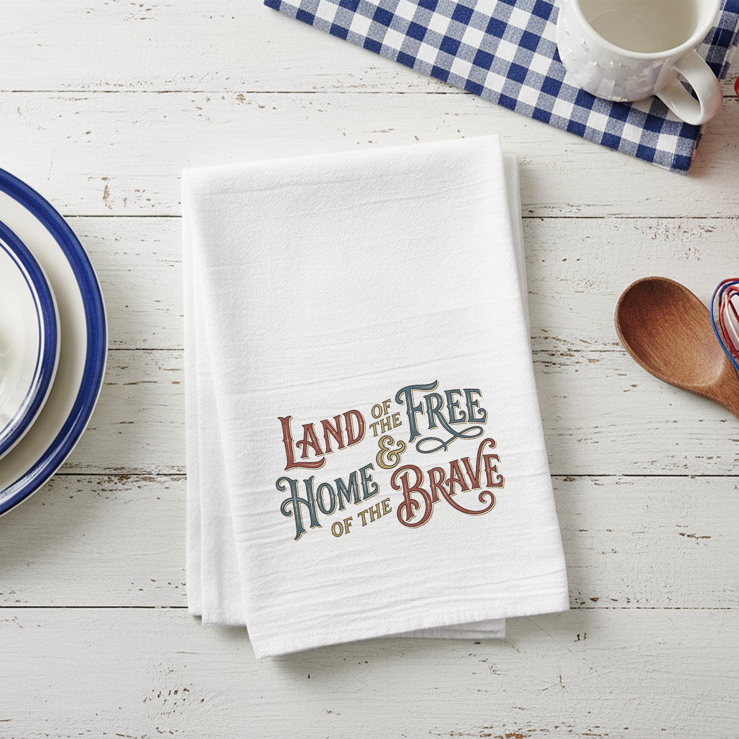 Land of the Free & Home of the Brave - Cotton Tea Towel