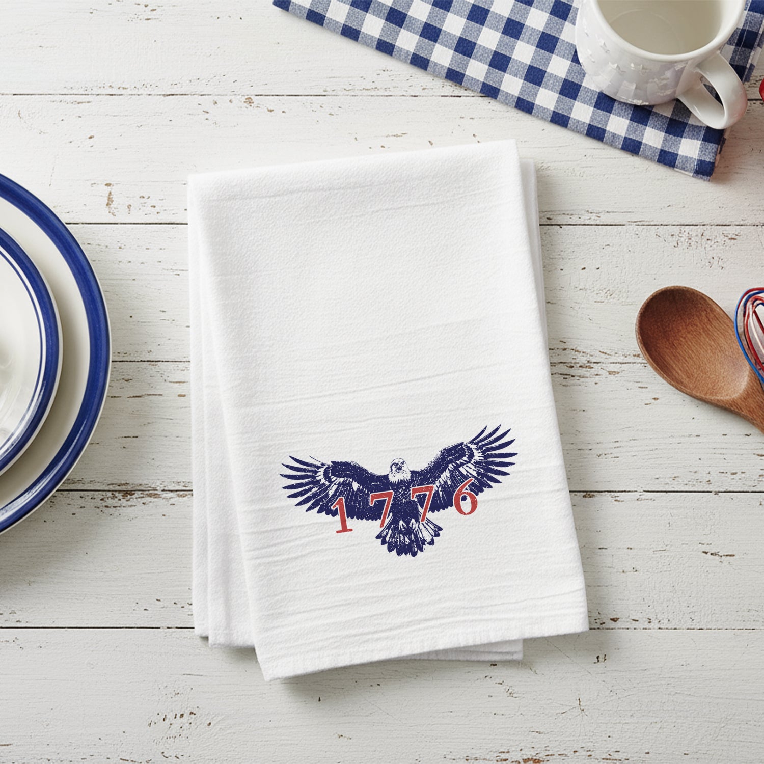 Vintage Eagle 1776 - Cotton Tea Towel