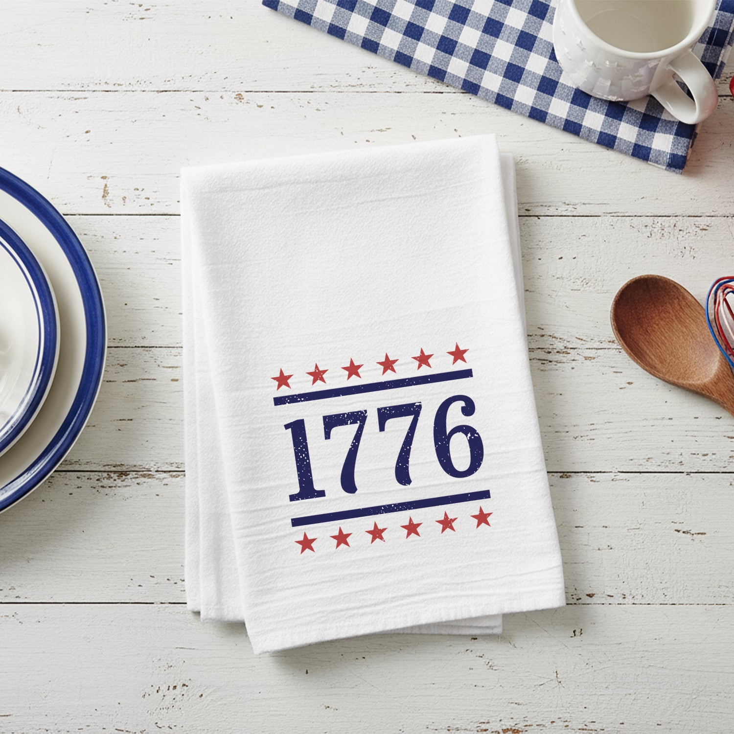 Stars & Stripes - 1776 - Cotton Tea Towel